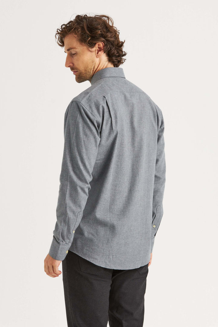 Ljusgrå Flanellskjorta Premium Button Down