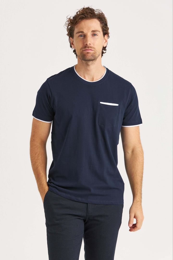 Pocket T-shirt Marinblå
