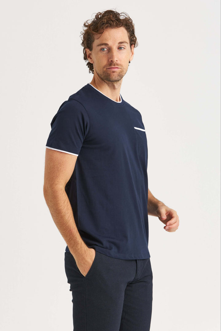 Pocket T-shirt Marinblå