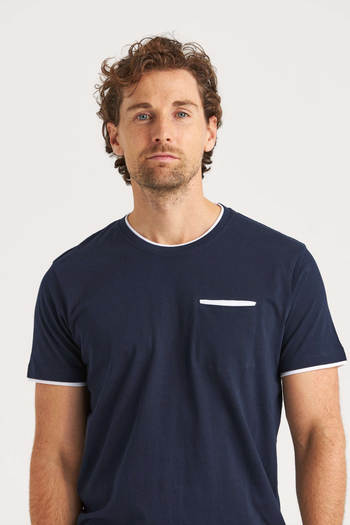 Pocket T-shirt Marinblå