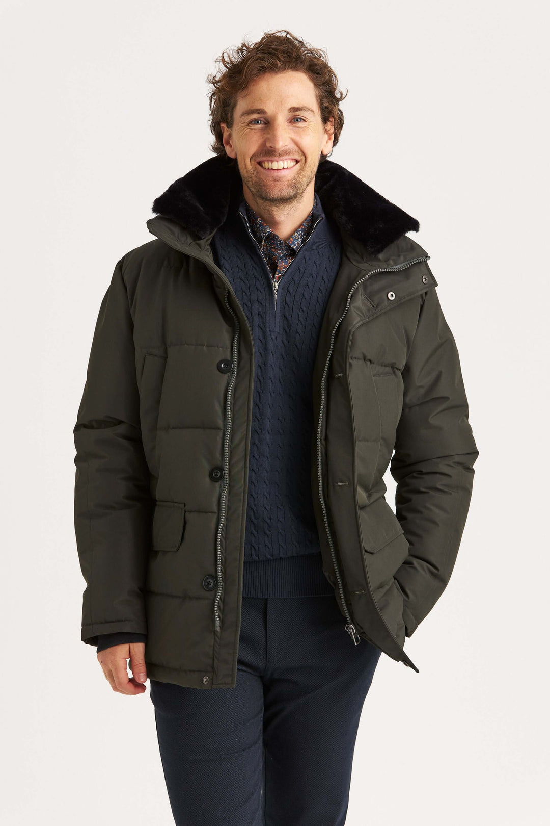 Mörkgrön City Parka