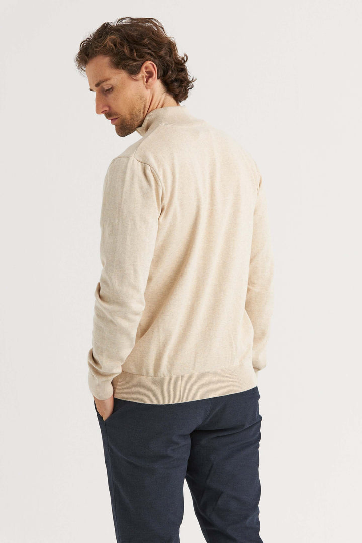 Beige Ziptröja Bomull