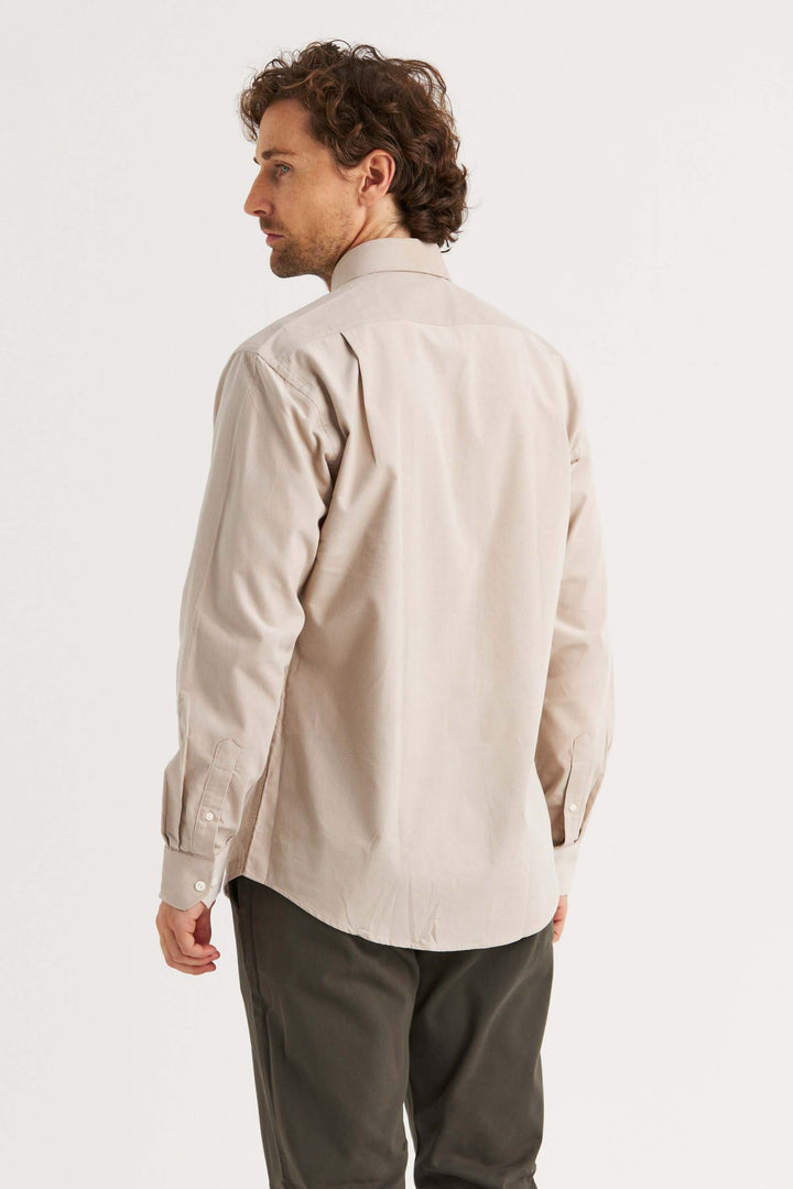 Beige manchesterskjorta