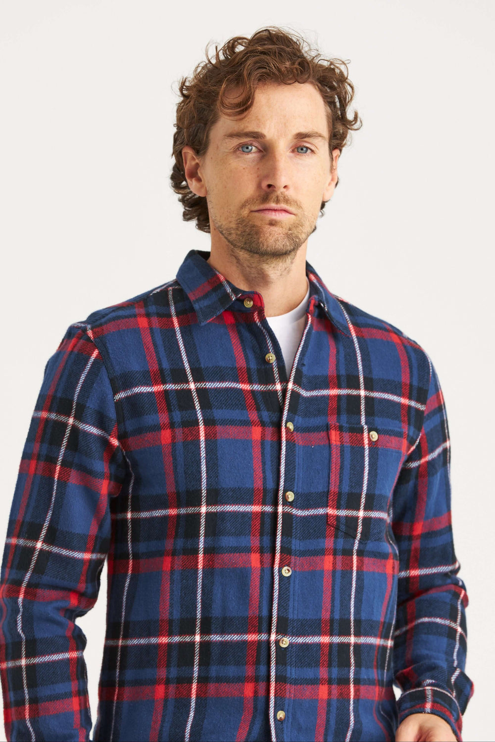 Blå & Röd Heavy Flanell Overshirt