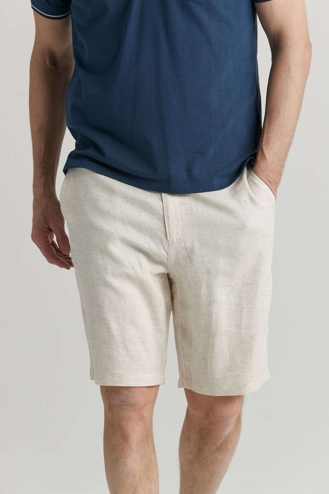 Chinosshorts Linne Beige