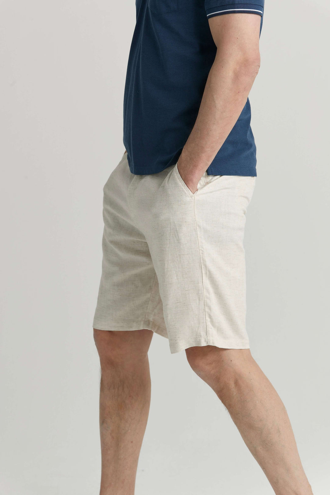 Chinosshorts Linne Beige