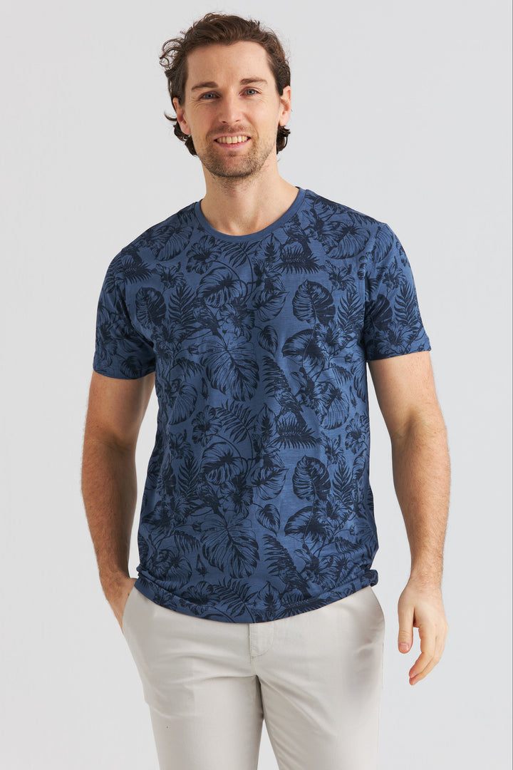 Blå T-shirt Palm Print