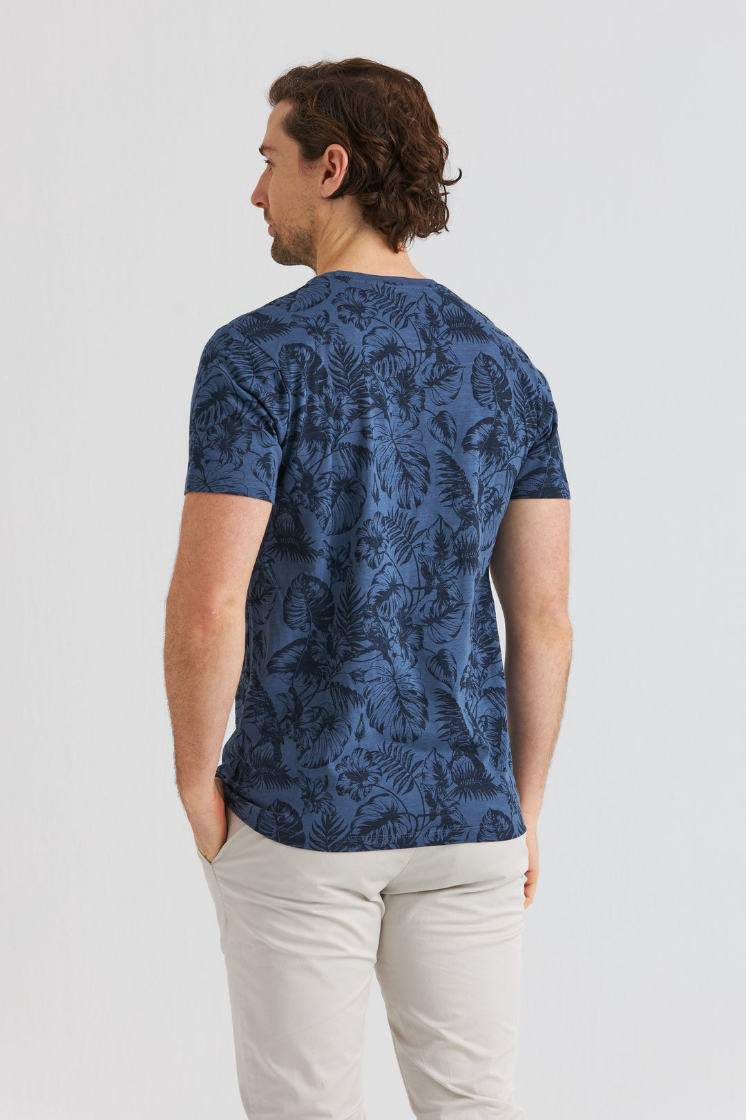 Blå T-shirt Palm Print