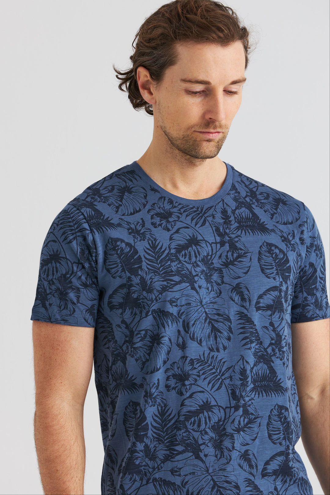 Blå T-shirt Palm Print