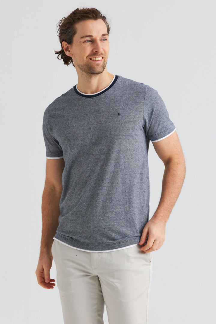 Mörkblå Randig T-shirt
