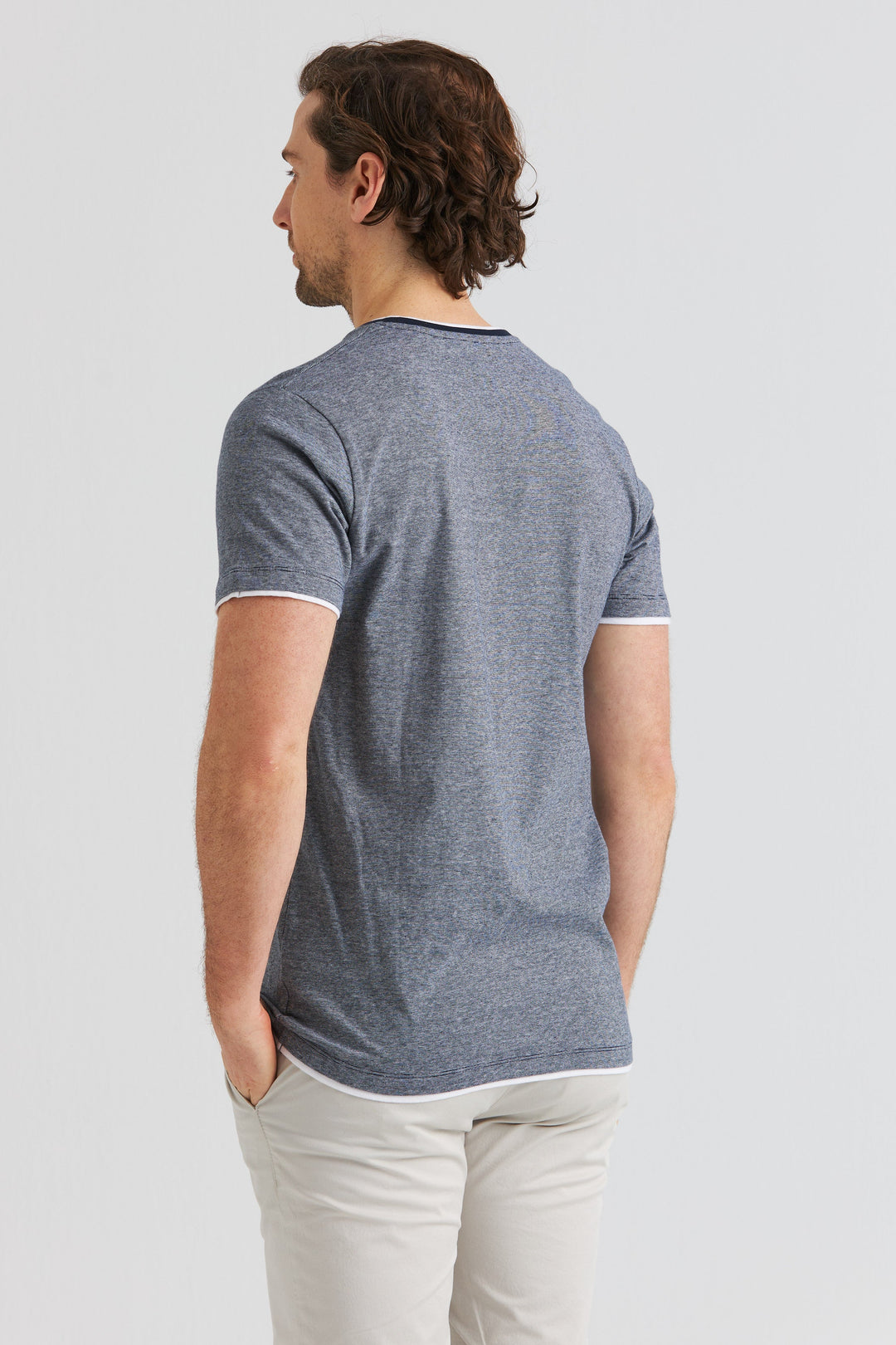 Mörkblå Randig T-shirt