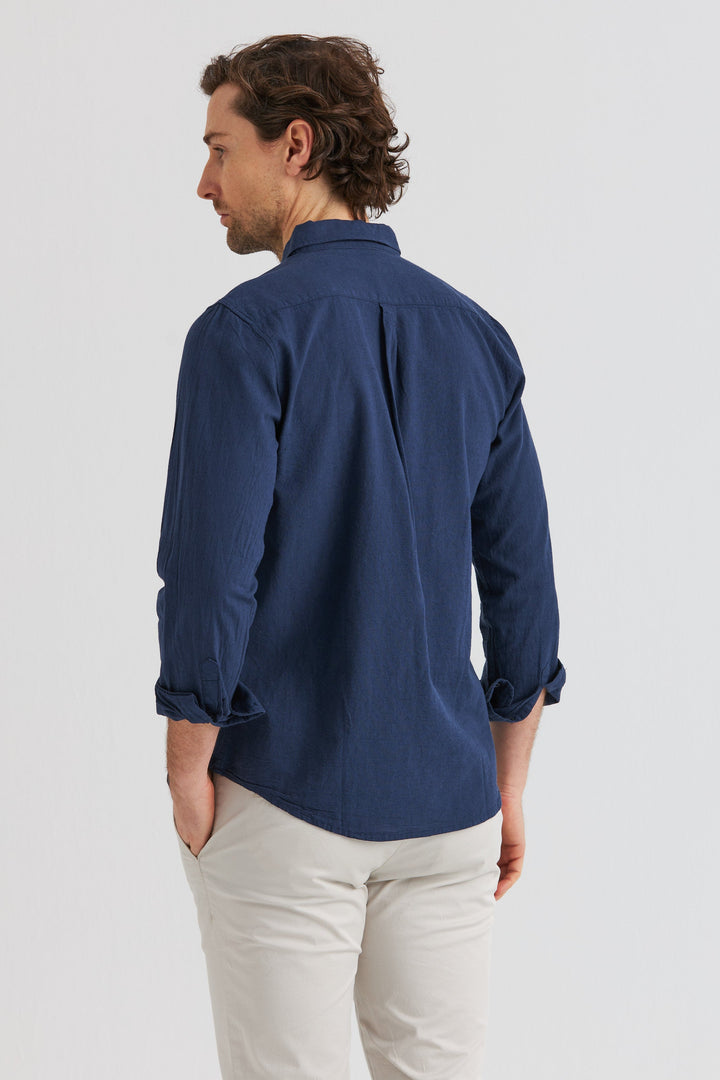 Linneskjorta Marinblå
