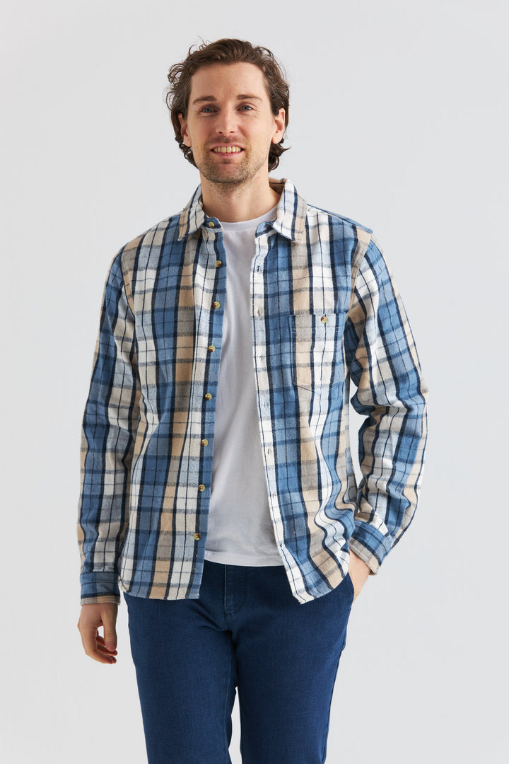 Ljusblå Heavy Flanell Overshirt