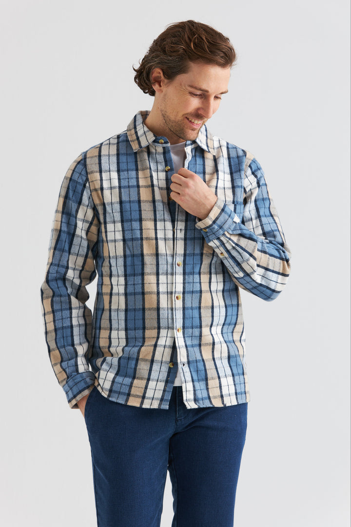 Ljusblå Heavy Flanell Overshirt