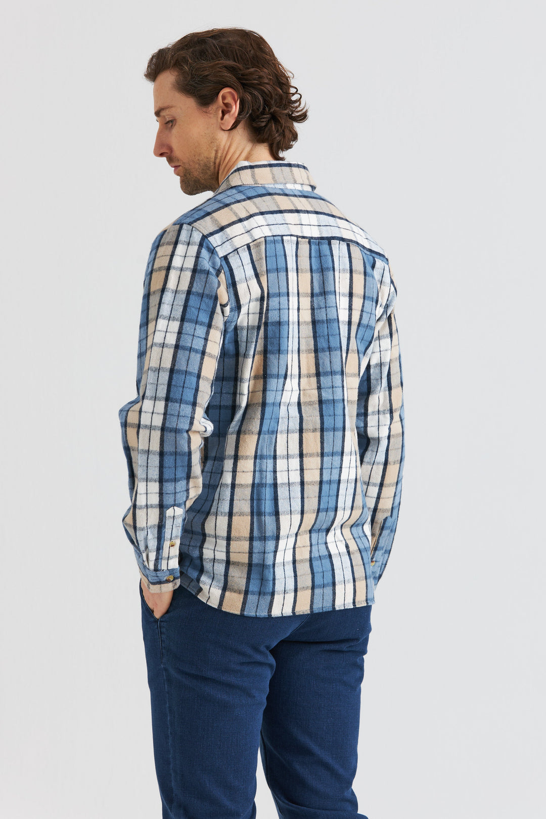 Ljusblå Heavy Flanell Overshirt