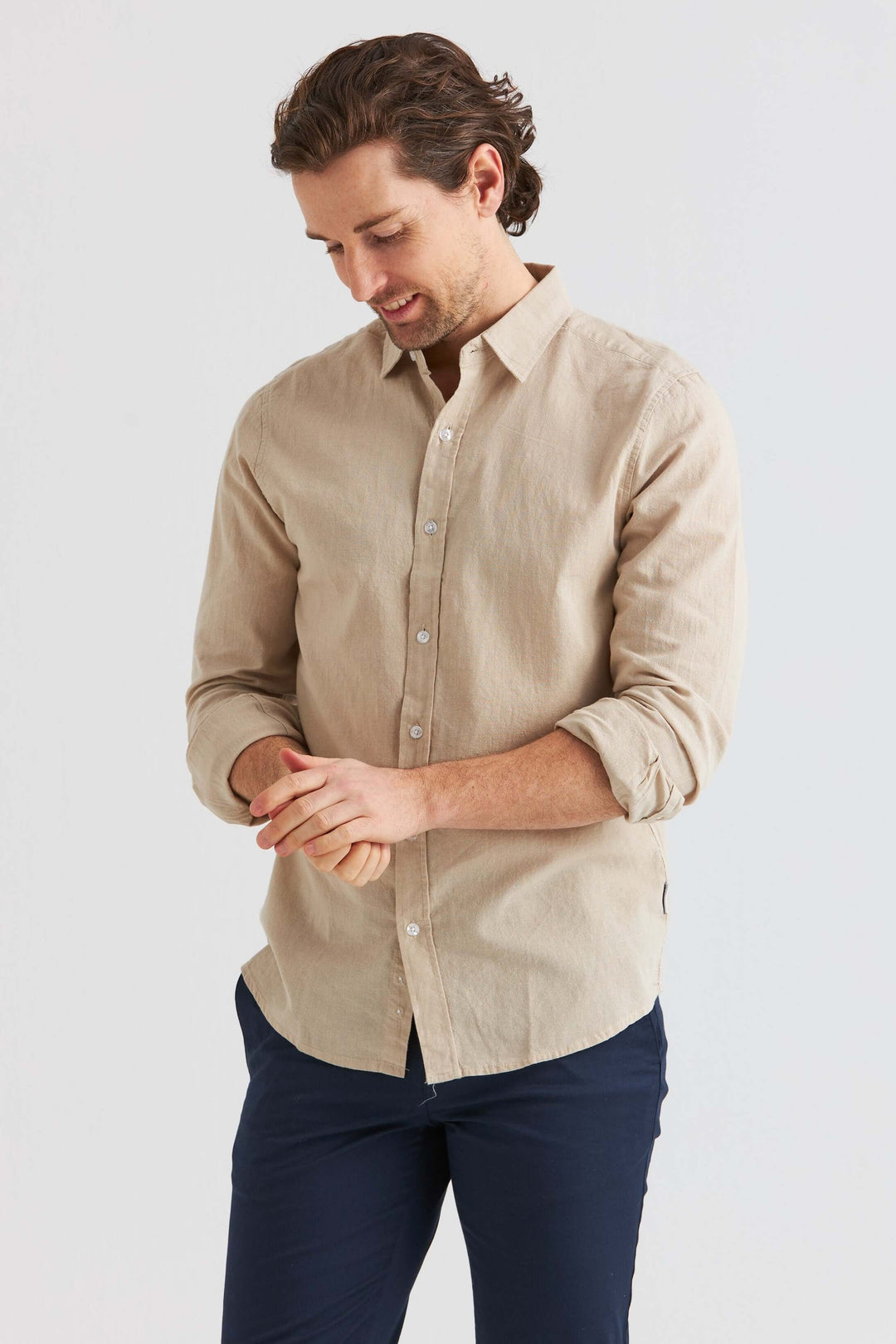 Linneskjorta Sand