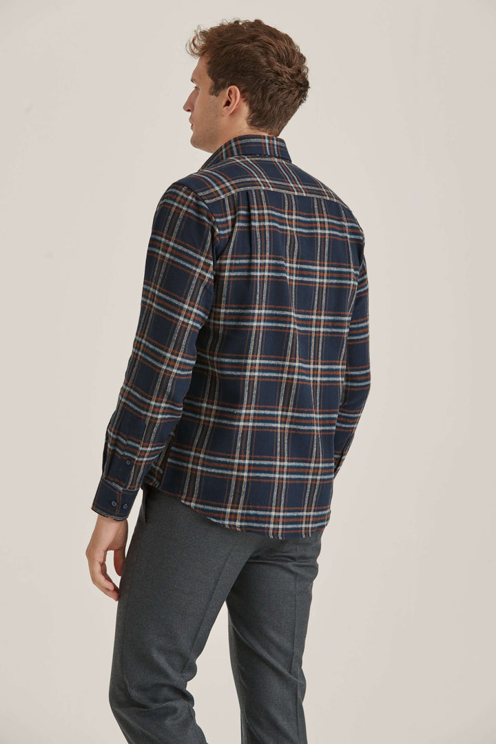 Kraftig Flanellskjorta Premium Button Down Herr