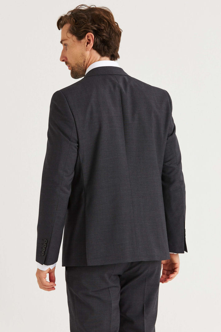 Dexter Kavaj Grå sett bakifrån, elegant och modern passform för stiliga tillfällen.