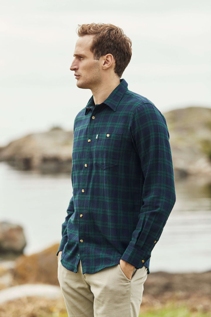 Flanellskjorta Mörkgrön