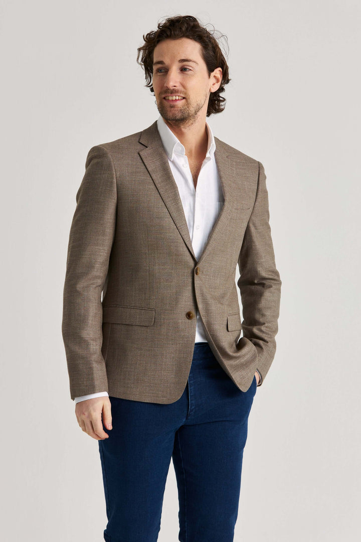Beige Kavaj Linneblandning