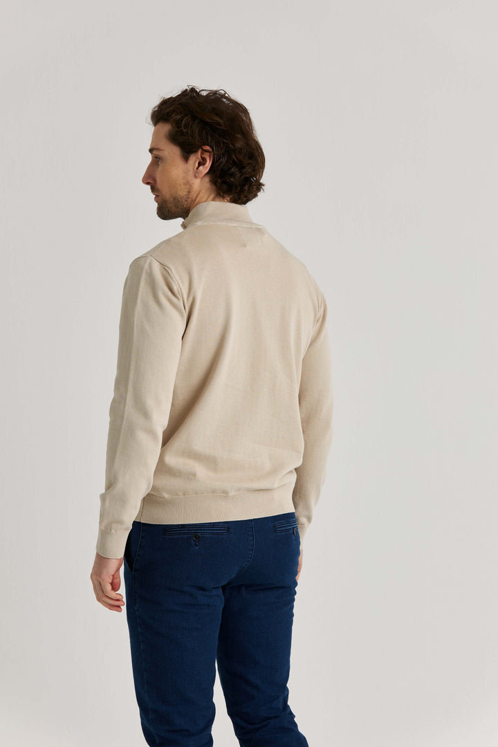 Beige Ziptröja Bomull