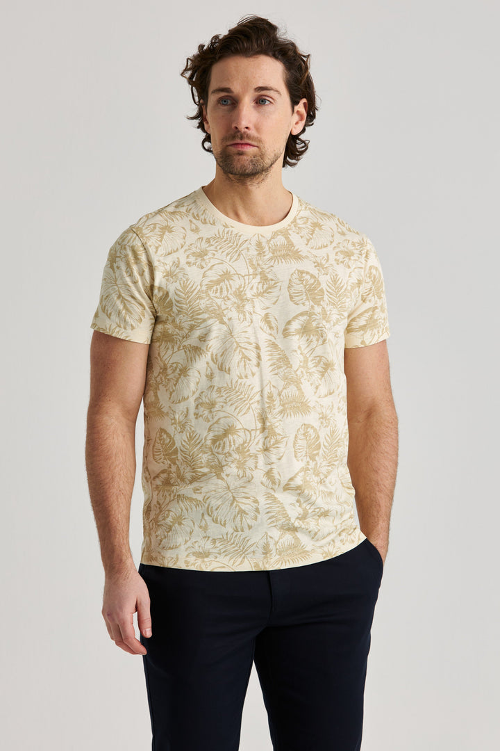 Beige T-shirt Palm Print