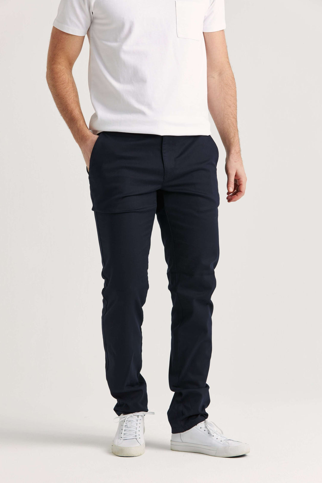 Marinblå Bomull-Tencel™ Chinos