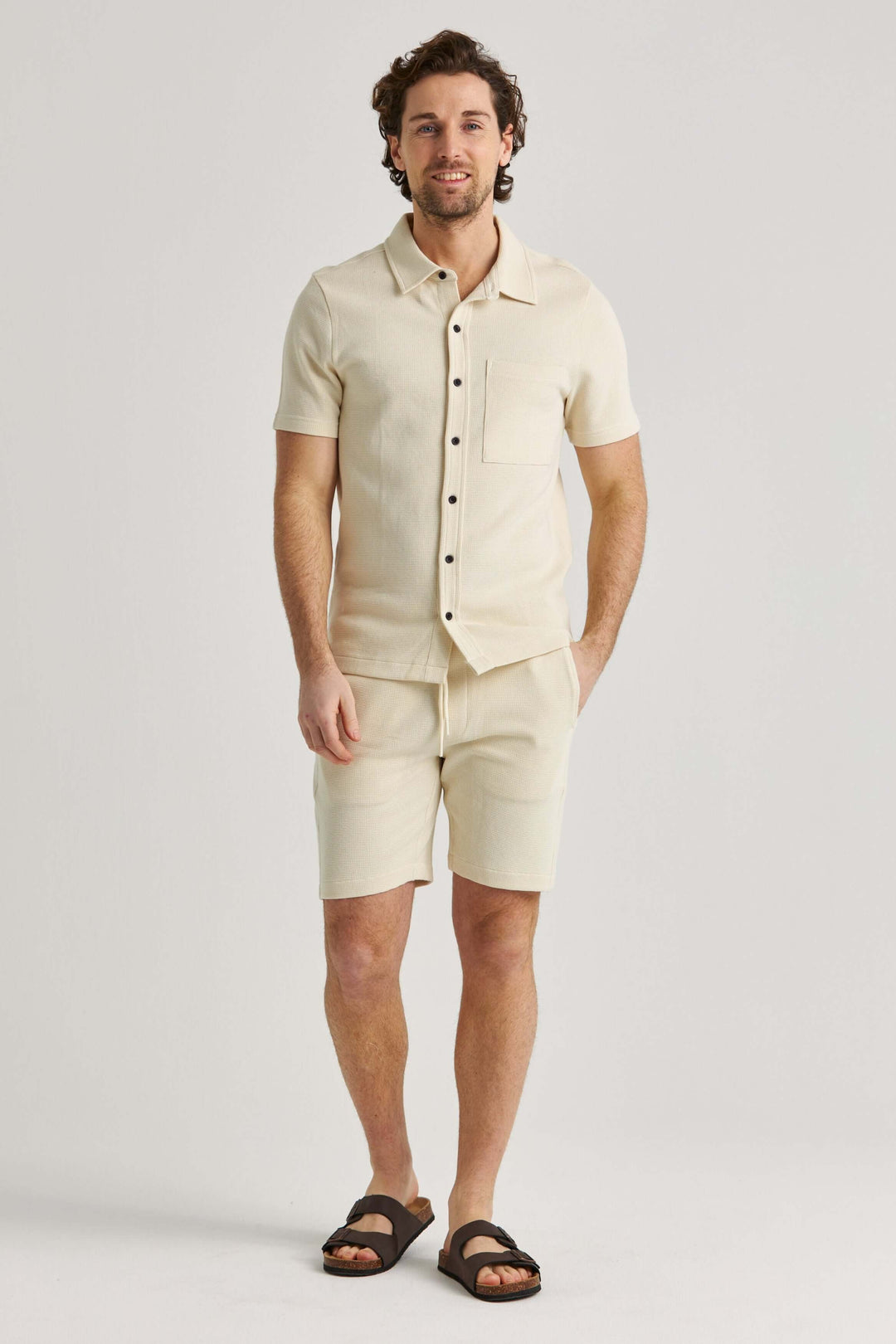 Beige Jerseyset Bomull