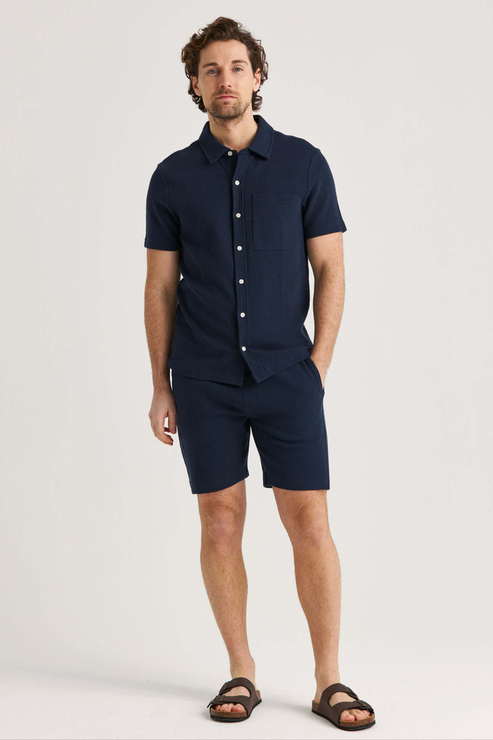 Marinblå Jerseyset Bomull
