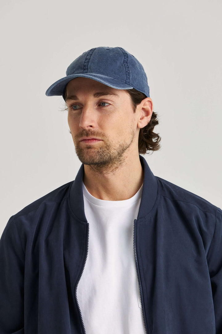 Blå Keps Washed Cotton