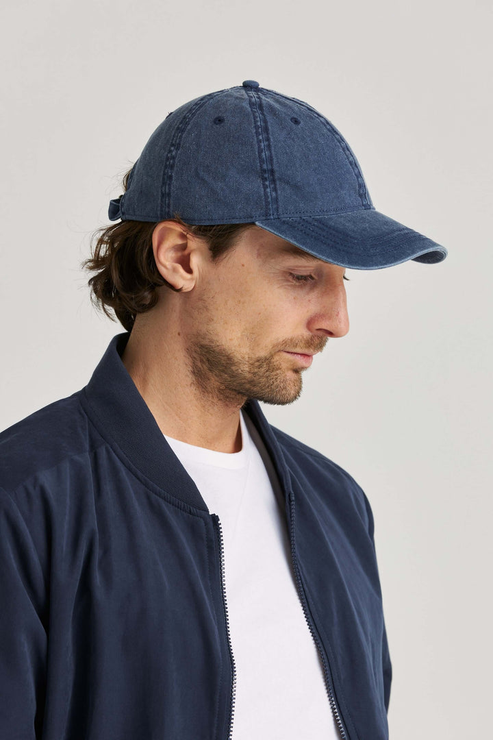 Blå Keps Washed Cotton