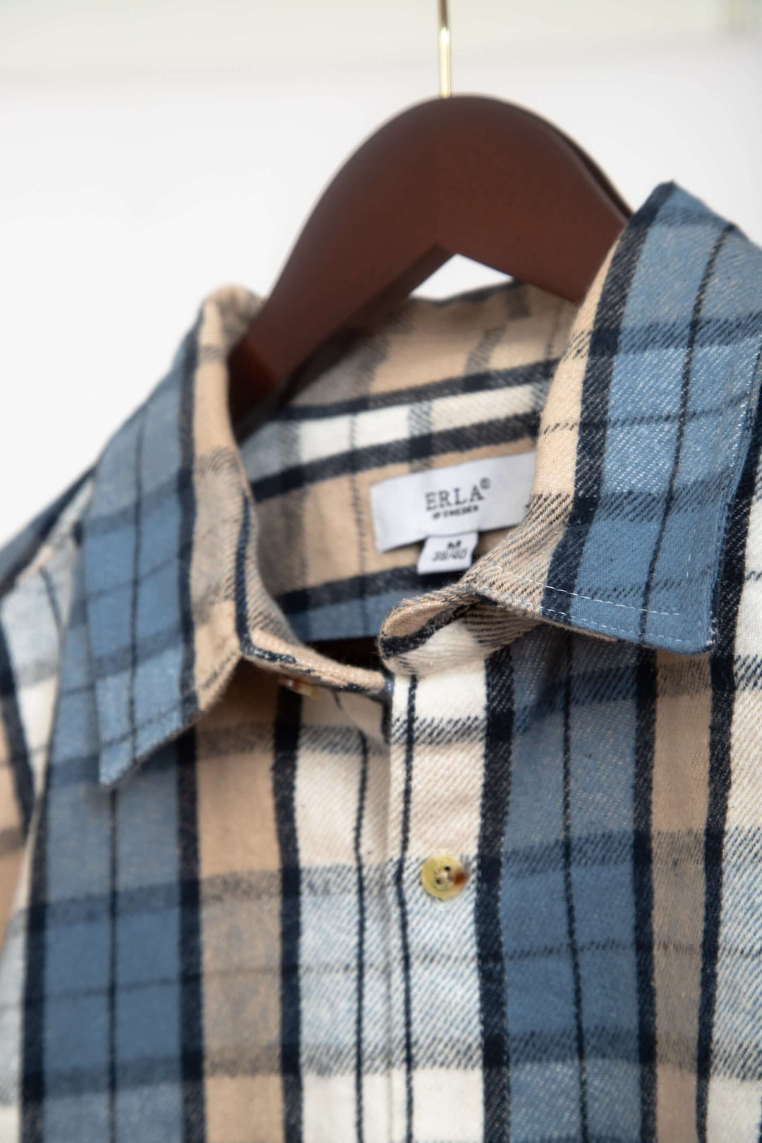 Ljusblå Heavy Flanell Overshirt