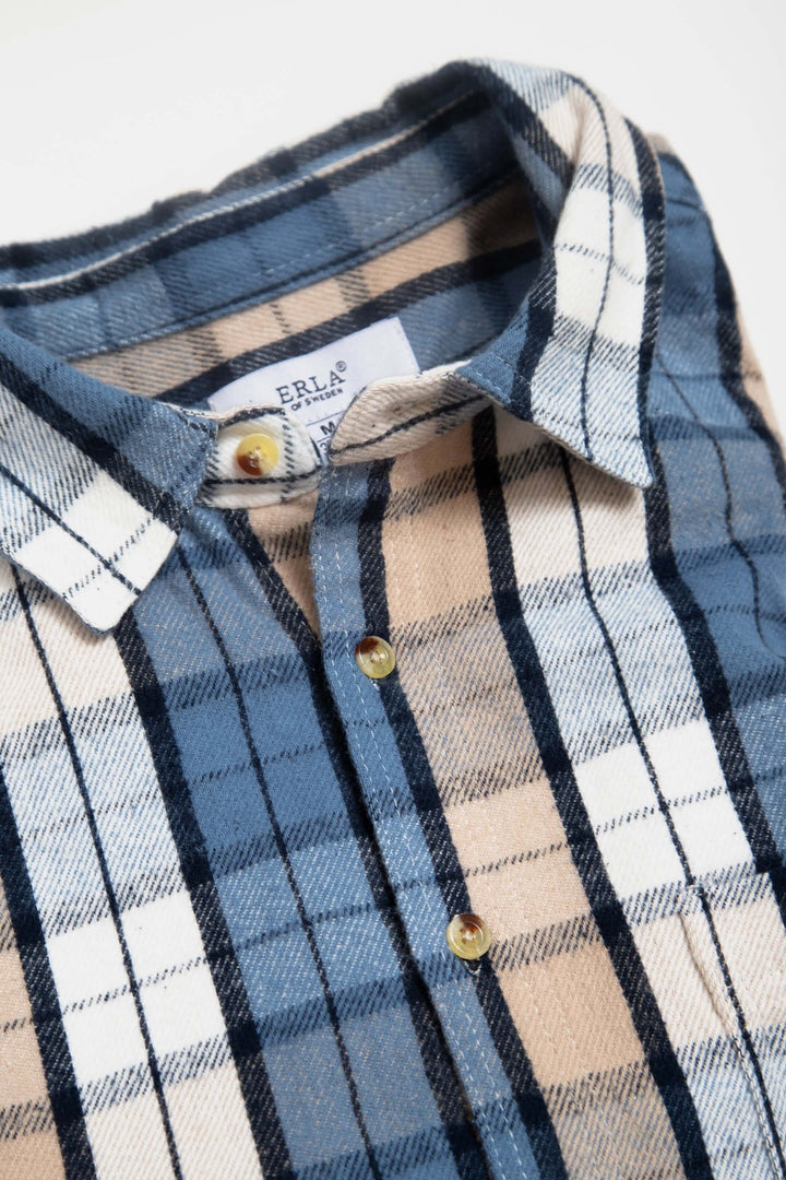ljusblå Heavy Flanell Overshirt