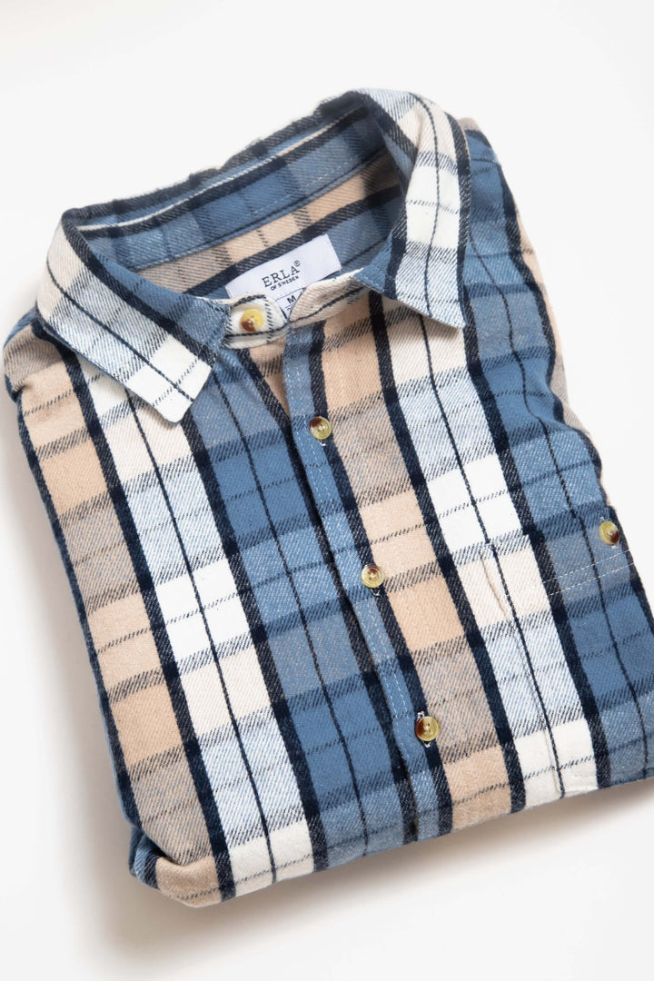 ljusblå Heavy Flanell Overshirt