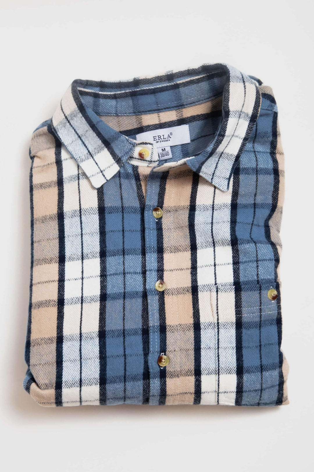 ljusblå Heavy Flanell Overshirt