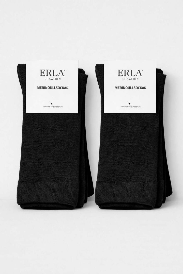 2-pack Svarta Merinoull Strumpor