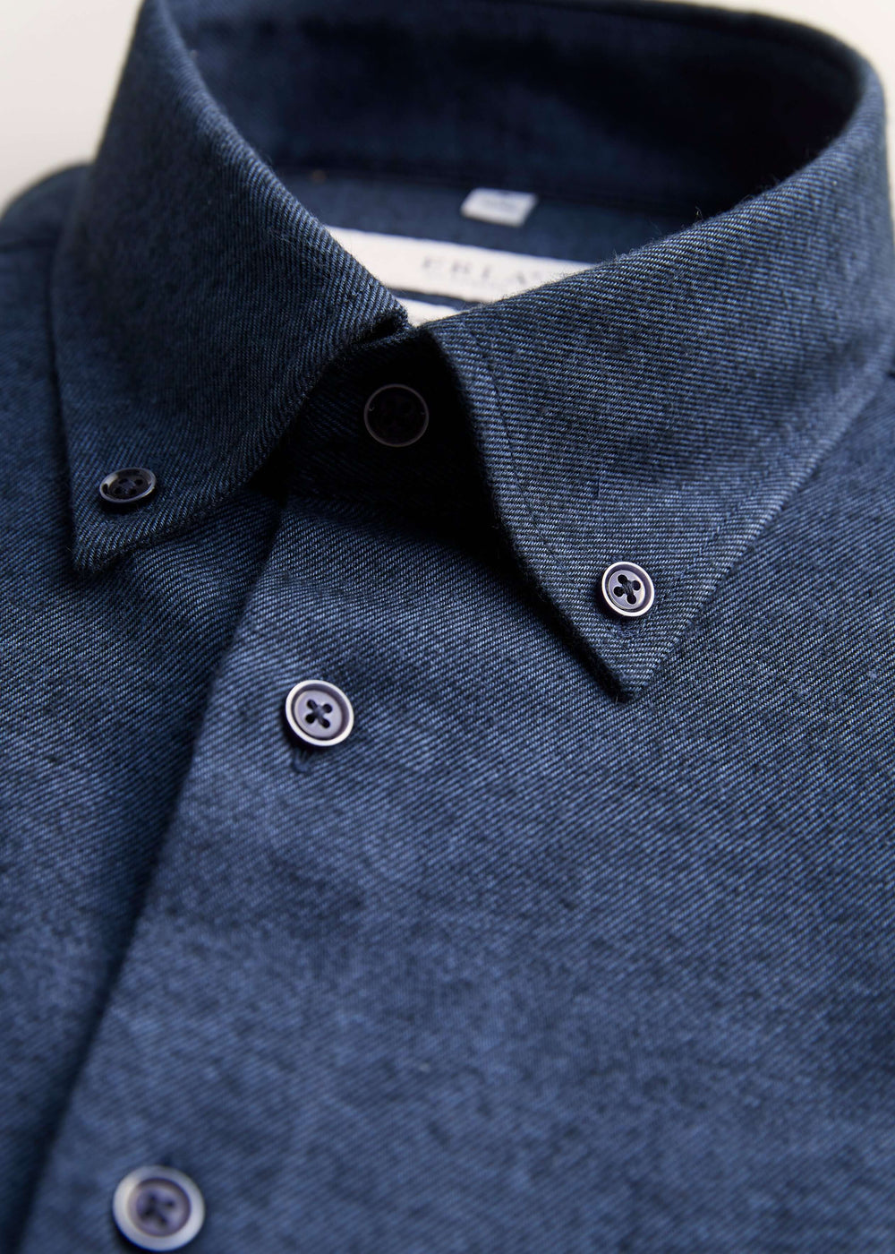 Mörkblå Flanellskjorta Premium Button Down Herr