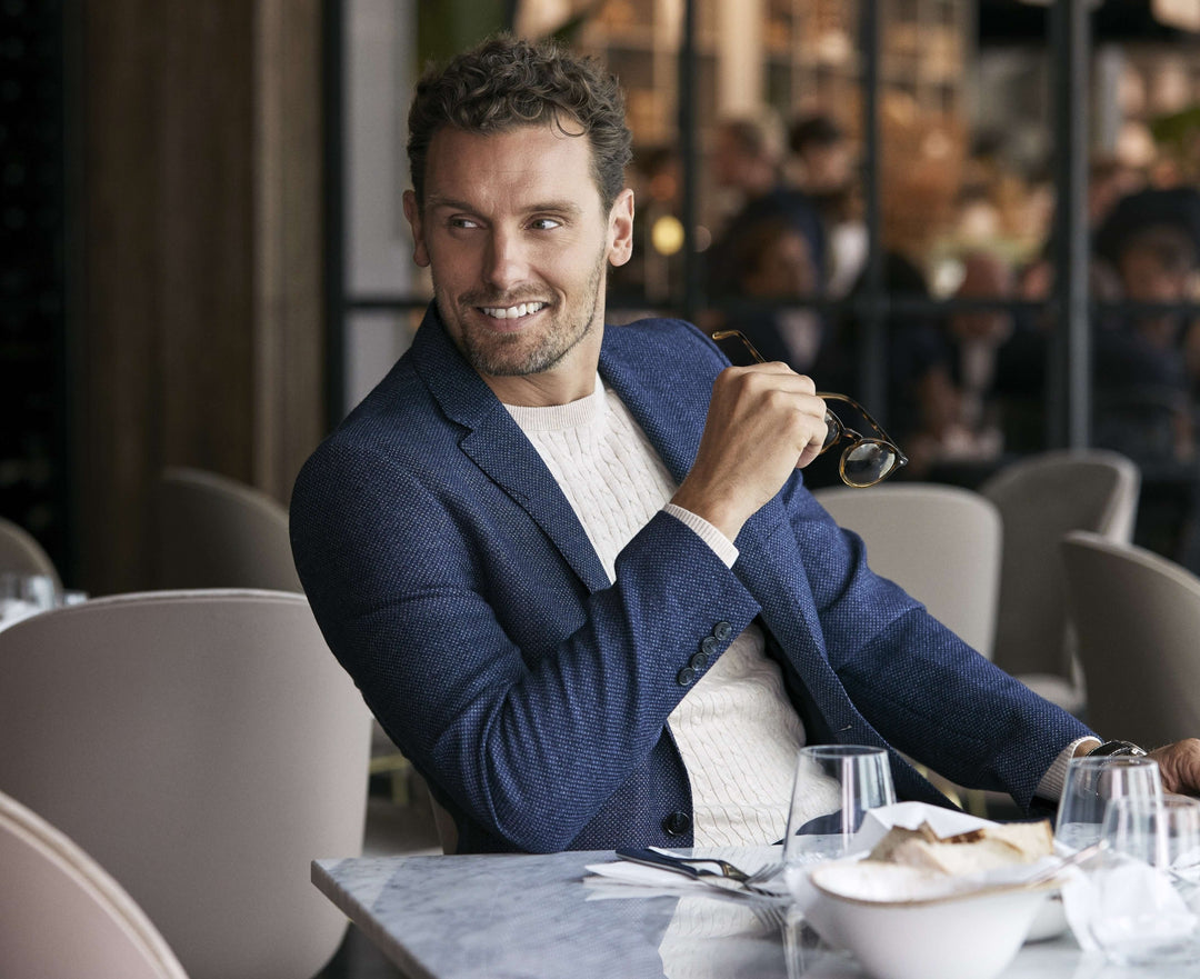 Mörkblå halvfodrad kavaj i Slim fit - Erla of Sweden