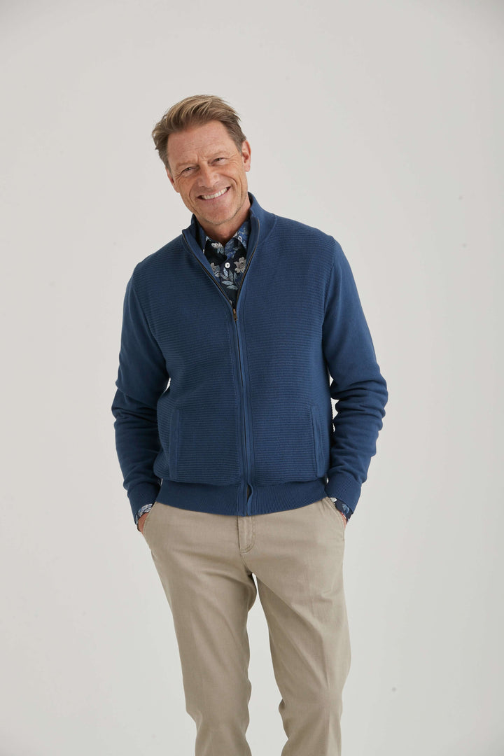 Stickad Cardigan Blå