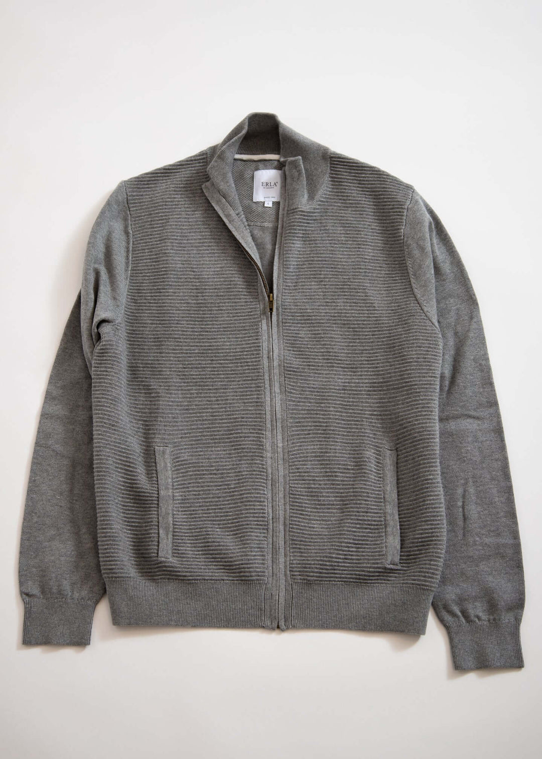 Stickad Cardigan Ljusgrå